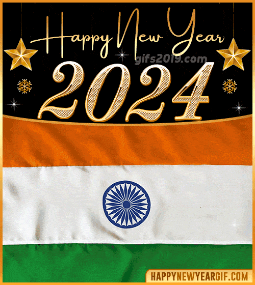 happy new year 2024 gif flag of india