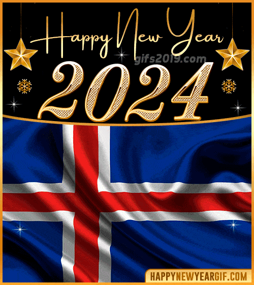 happy new year 2024 gif flag of islandia
