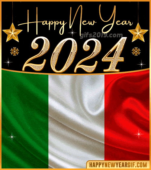 happy new year 2024 gif flag of italia