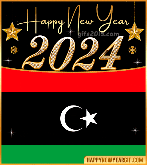 happy new year 2024 gif flag of libia
