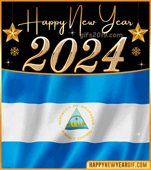 happy new year 2024 gif flag of nicaragua
