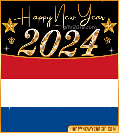 happy new year 2024 gif flag of paises bajos