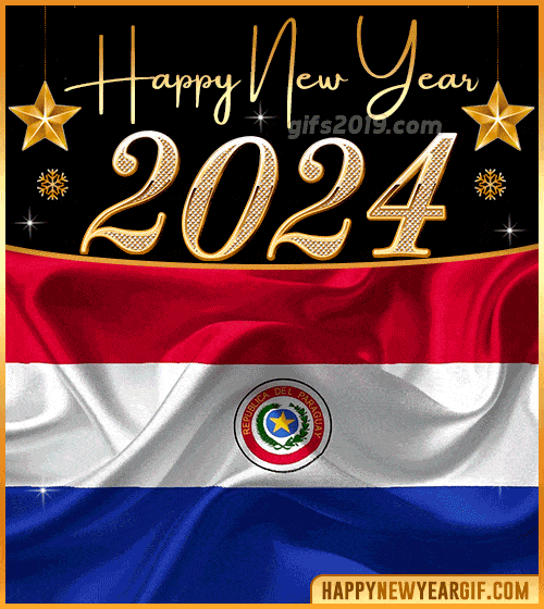 happy new year 2024 gif flag of paraguay