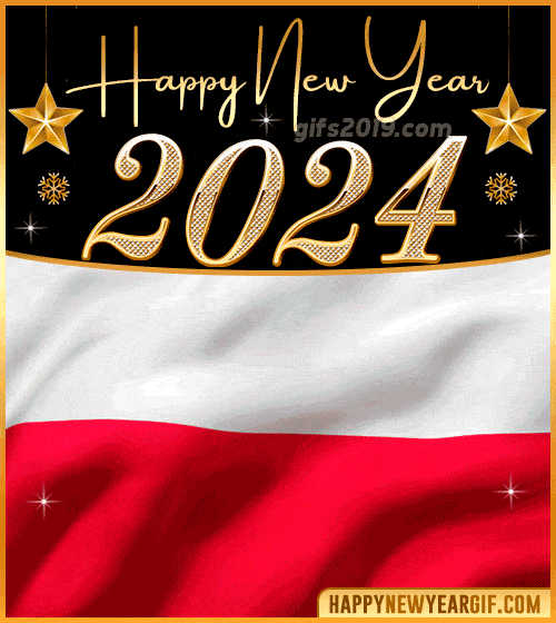 happy new year 2024 gif flag of polonia