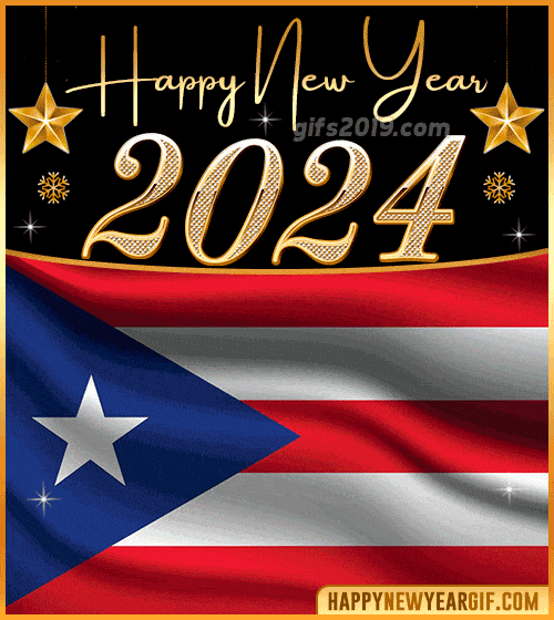 happy new year 2024 gif flag of puerto rico