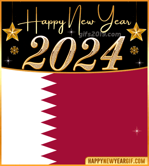 happy new year 2024 gif flag of qatar
