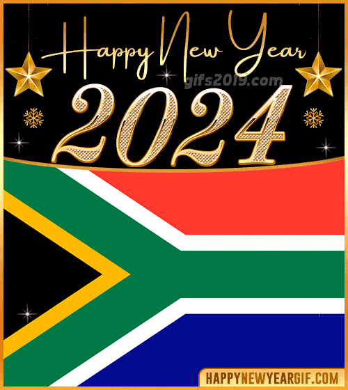 happy new year 2024 gif flag of sudafrica