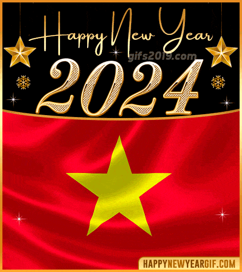 happy new year 2024 gif flag of vietnam