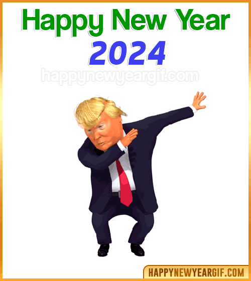 happy new year 2024 gif funny donal trump