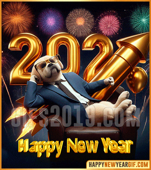 happy new year gif dog funny